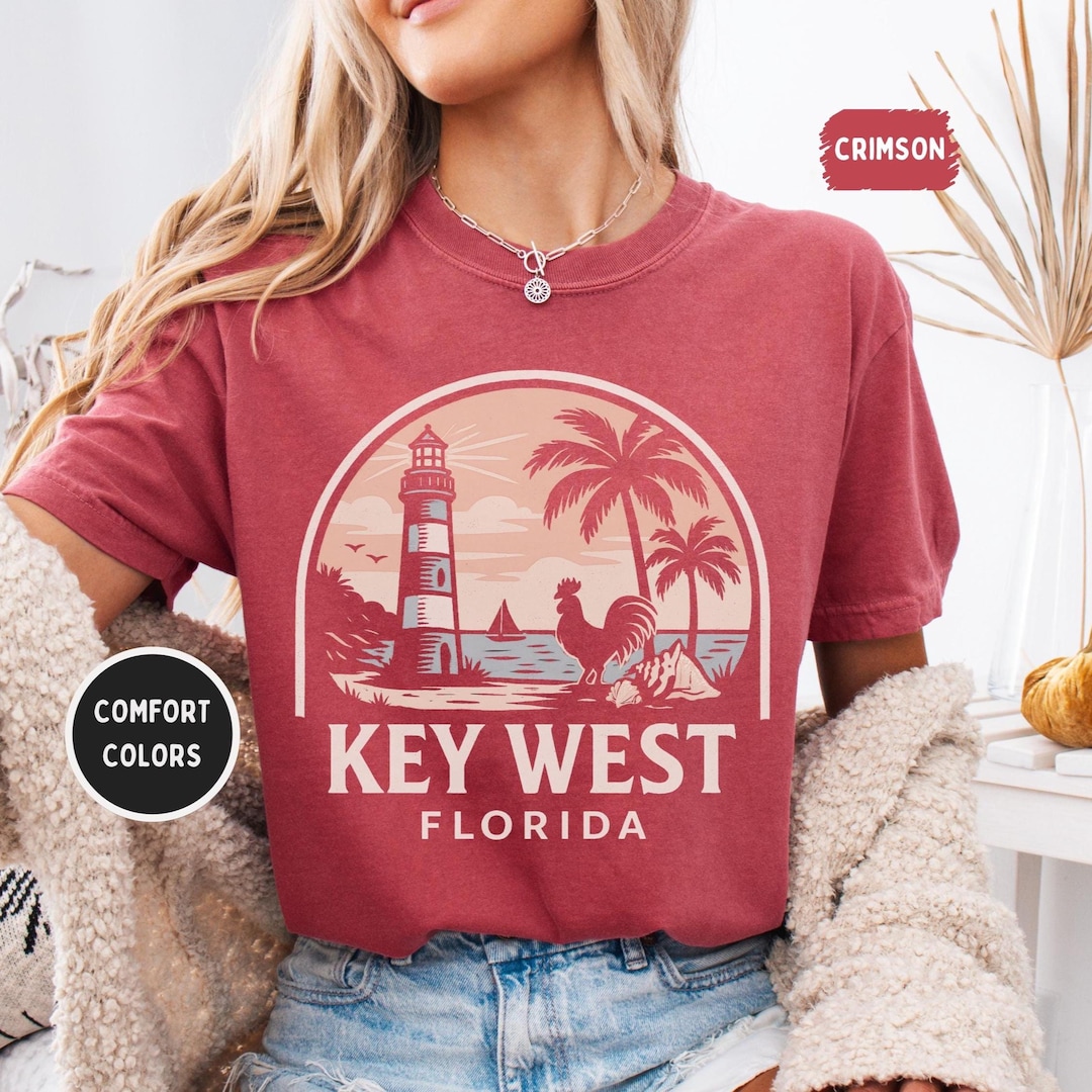 Vintage Key West Comfort Colors T-shirt, Unisex Tee, Garment-dyed