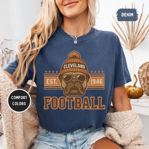 Vintage Cleveland Football T-shirt, Retro Cleveland Tee Shirt, Comfort Colors Unisex Top, Sports Fan Gift, Distressed Gameday Football Shirt