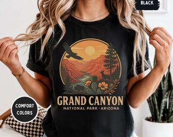 Vintage Grand Canyon National Park Comfort Colors T-shirt, Nature Lover Apparel, Arizona Desert Graphic Tee, Outdoor Adventure gift Hiking
