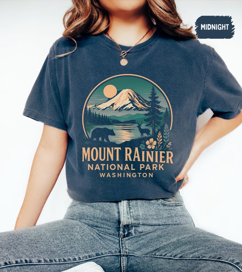 Mount Rageons Merchandise Vintage Mount Rainier National Park Comfort Colors T-shirt, Nature ...