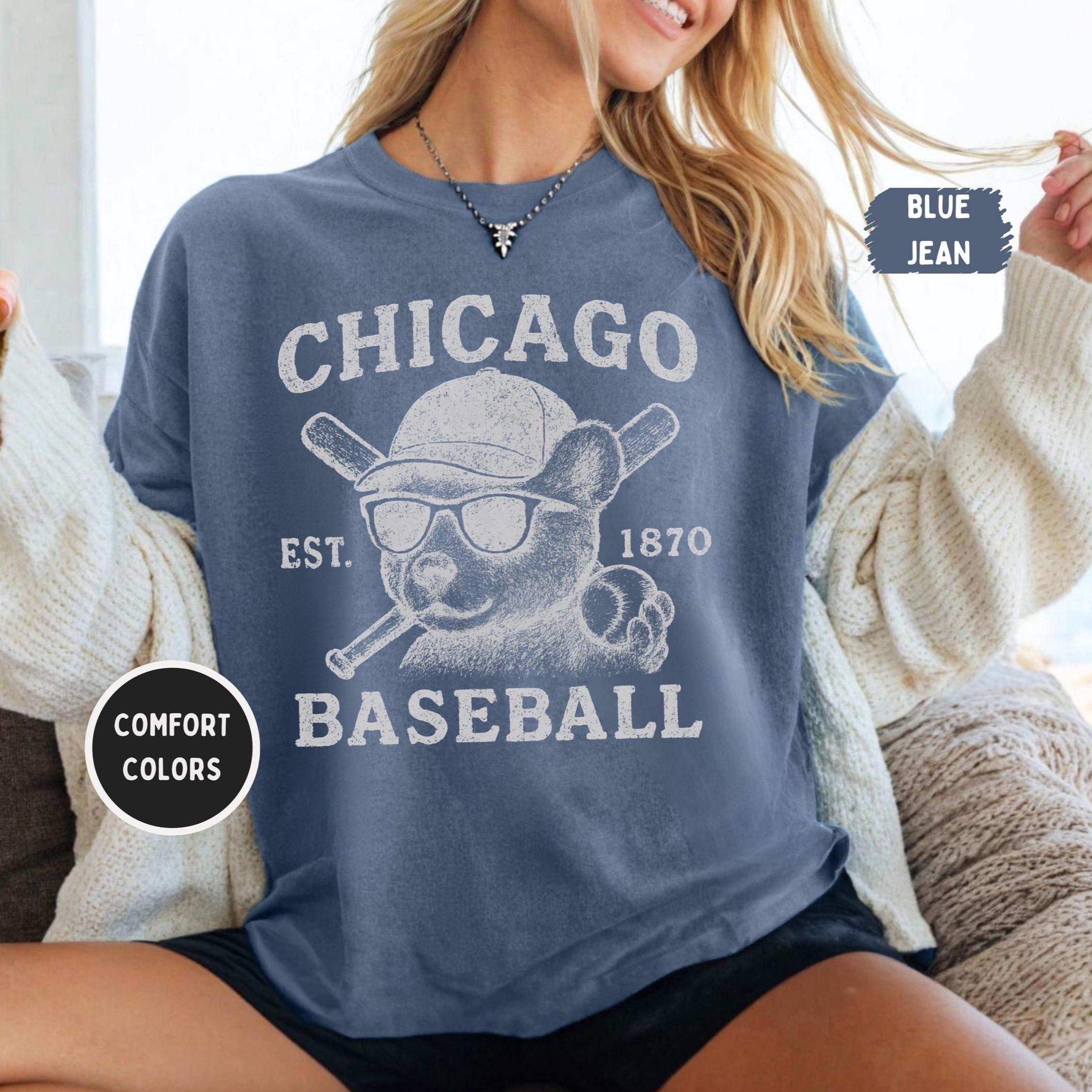Vintage Chicago Baseball Comfort Colors T-shirt, Retro Baseball Tee, Cub  bear Sweatshirt. Fan Gift, Unisex Graphi, Distressed Baseball