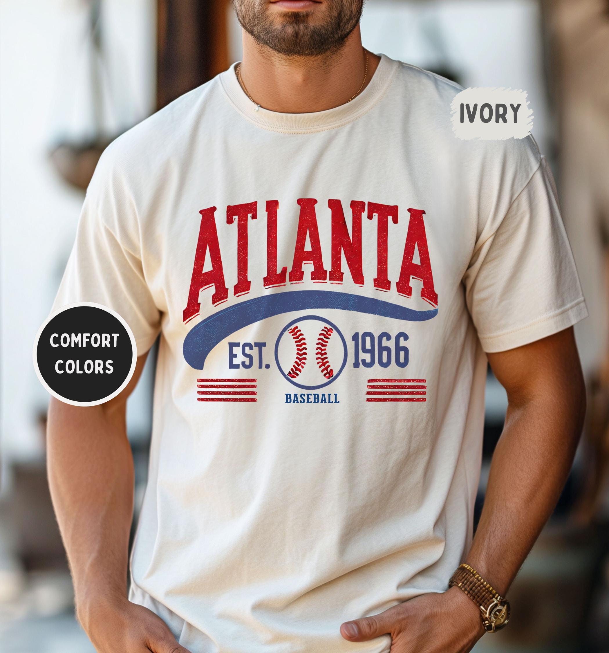 Atlanta Baseball Comfort Colors T-shirt - Vintage Style Tee, Sports Fan Gift, Unisex Atlanta Apparel, Soft Cotton Shirt, Baseball Lover Tee