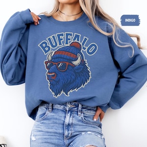 Vintage Buffalo Football Sweatshirt, Vintage Fan Top, Sports Team Crewneck Jumper, Gift for Football Lover, Buffalo Apparel