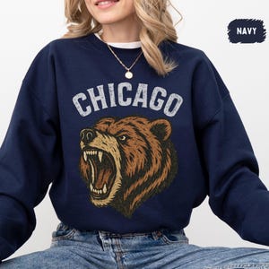Vintage Chicago Football Sweatshirt, Retro Chicago Sports Crewneck, Classic Football Fan Jumper, Chicago Athletic Apparel
