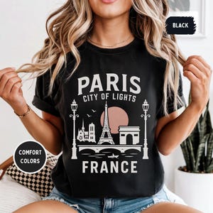 Paris France Comfort Colors T-shirt, French Flag Tee, Eiffel Tower Shirt, Travel Lover Gift, Parisian Souvenir Top