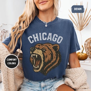 Vintage Chicago Football Tee, Retro Sports Shirt, Comfort Colors T-shirt, Unisex Football Fan Apparel, Gift for Football Fans, Gameday
