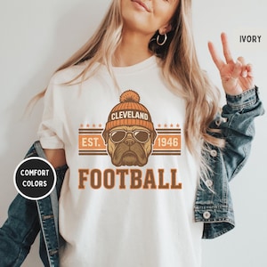 Vintage Cleveland Football T-shirt, Retro Cleveland Tee Shirt, Comfort Colors Unisex Top, Sports Fan Gift, Distressed Gameday Football Shirt