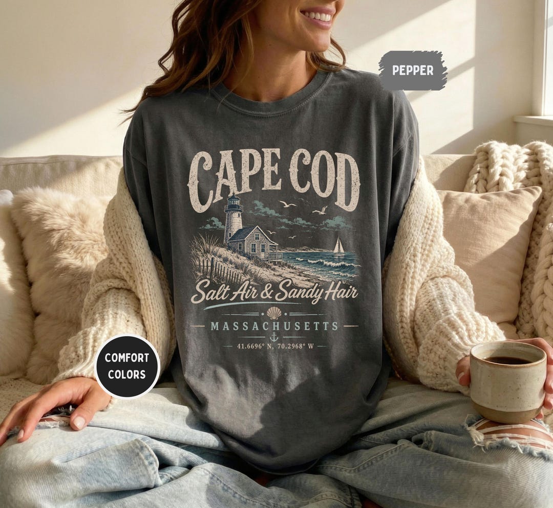 Cape Cod Tees Cape Cod Shirt, Massachusetts Beach Tee, Coastal Lighthouse Comfort ...