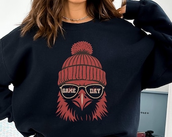 Sudadera retro de la mascota de los Cardenales, suéter de la mascota de la escuela secundaria, suéter de cuello redondo del orgullo de los Cardenales, suéter del espíritu escolar de los Cardenales College, orgullo de los Cardenales