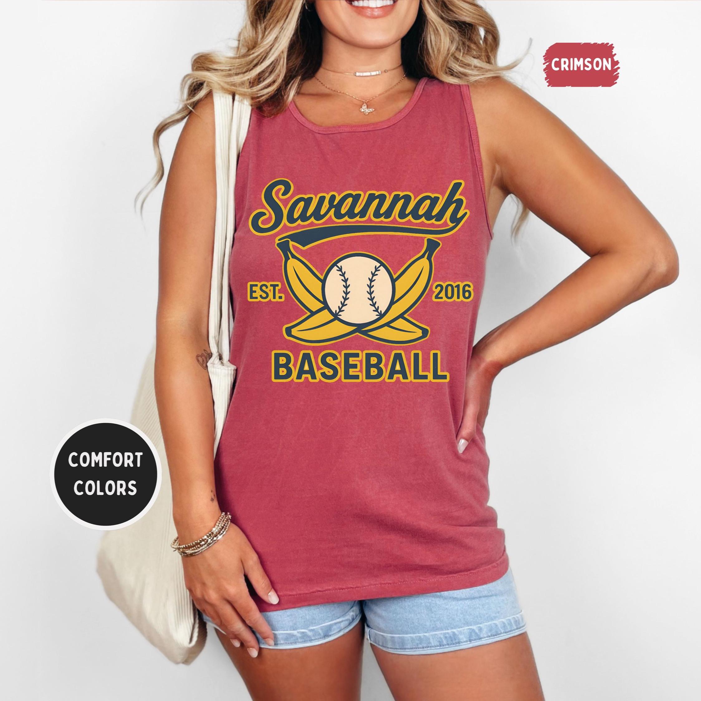 Savannah Baseball Tank Top - Comfort Colors Unisex Garment-Dyed Sleeveless Shirt, Banana game Tank, Bananas fan Athletic Top, Soft Cotton