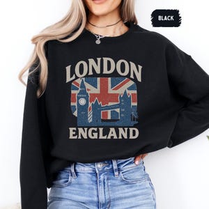 Vintage London Sweatshirt, Retro England Jumper, Cool UK Crewneck, Classic British Pullover, London Travel Top