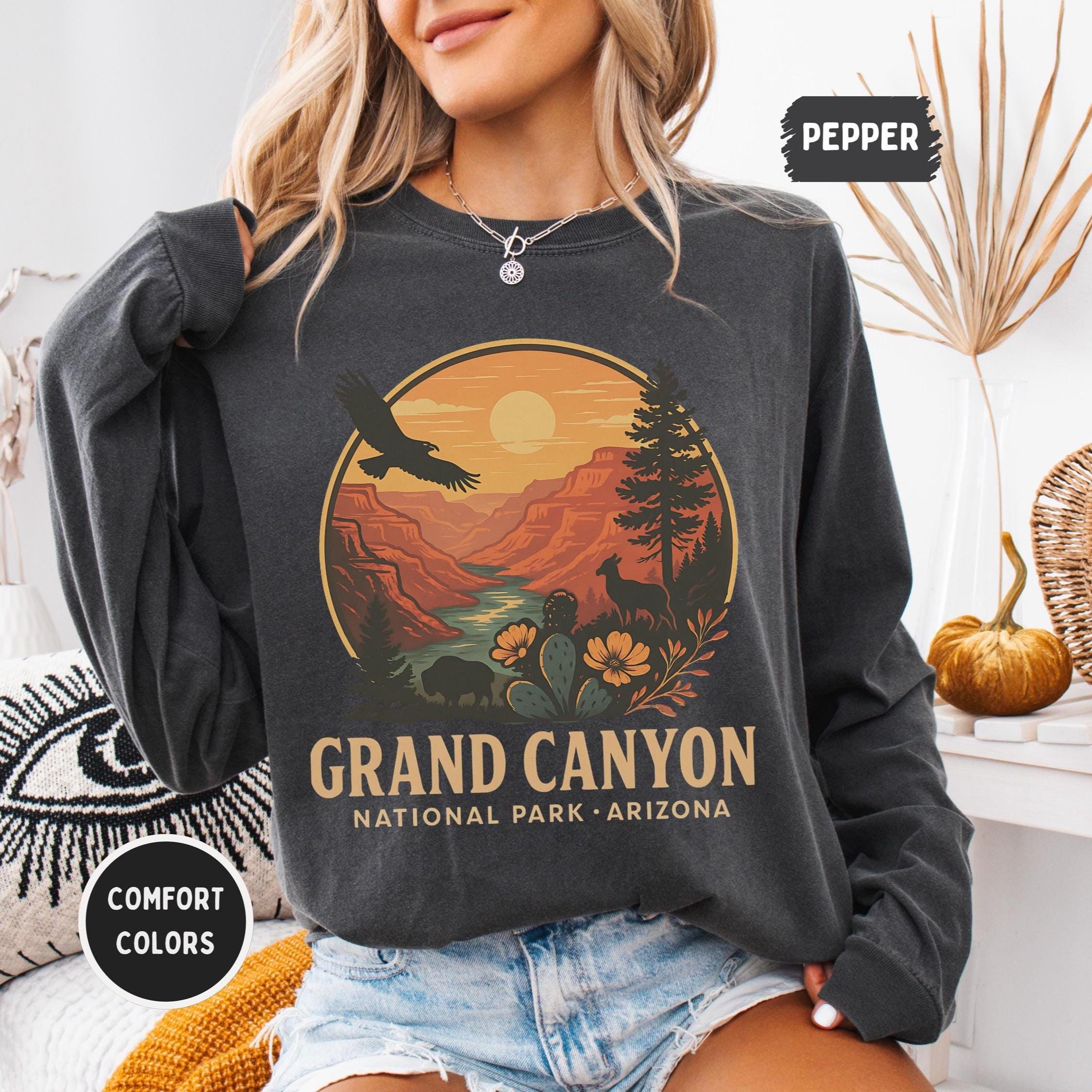 Retro Grand Canyon National Park Long Sleeve T-shirt, Comfort Colors ...