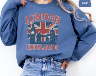 ヴィンテージロンドンスウェットシャツ、レトロなイングランド