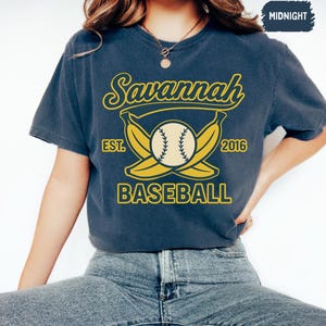 Retro Savannah Baseball T-shirt, Vintage Soft Tee, Unisex Comfort Colors Shirt,  Banana fan gift,  Summer Sports Top
