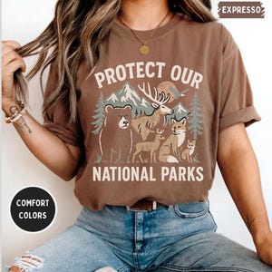 Vintage Protect our Parks Unisex T-shirt for Nature Lovers, Outdoor Enthusiasts, Environmentalists, Retro Graphic Tee, Granola Girl gift