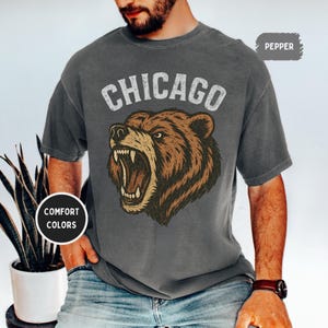 Vintage Chicago Football Tee, Retro Sports Shirt, Comfort Colors T-shirt, Unisex Football Fan Apparel, Gift for Football Fans, Gameday