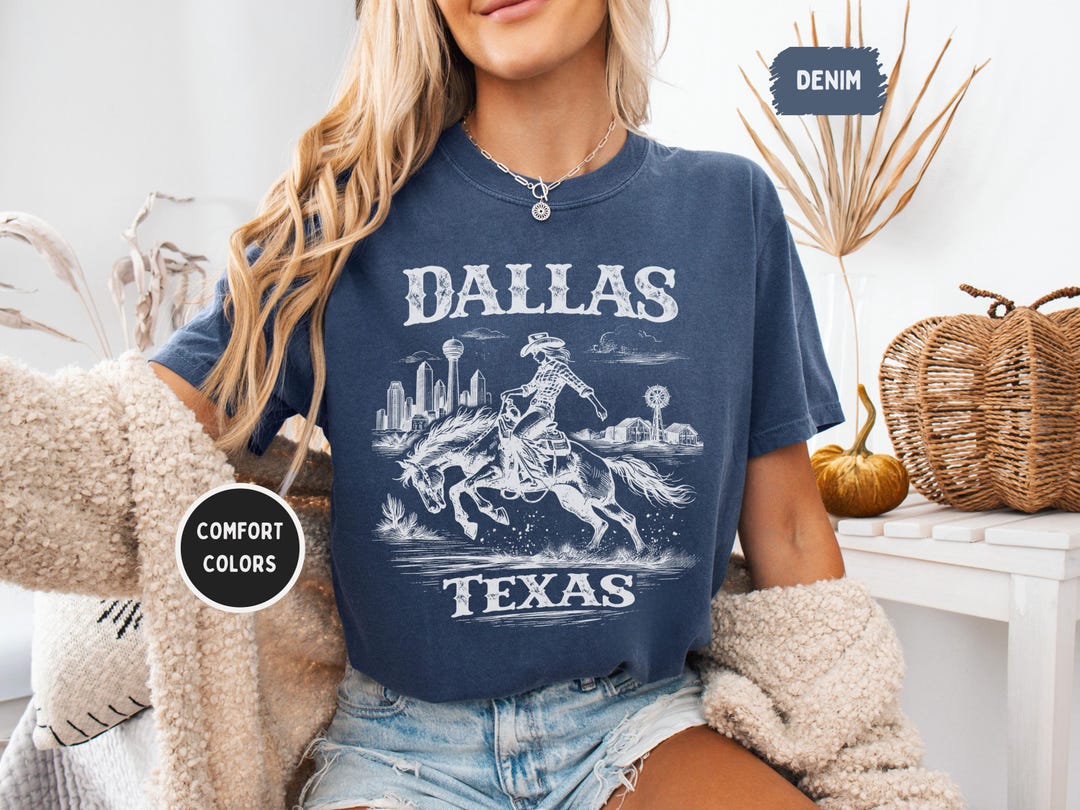 Vintage Dallas Texas Cowboy Rider Comfort Colors T-shirt | Western ...