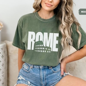 Rome Comfort Colors Unisex Garment-Dyed T-shirt, Roma Italy Tee, Soft Cotton Shirt, Travel Souvenir Top, Vintage Gift Idea