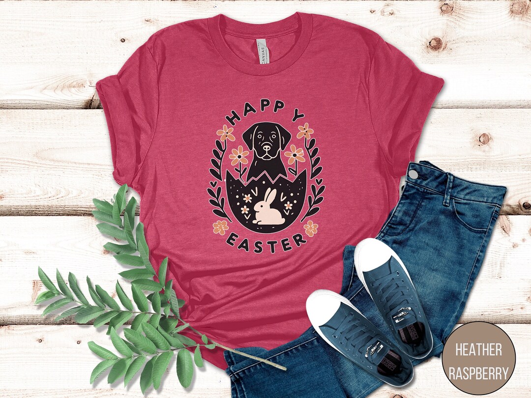 Black Lab Easter T Shirt, Labrador Easter Holiday Shirt, Retro Lab Dog ...