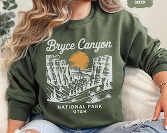 Vintage National Park-sweater, retro Bryce Canyon grafische trui, outdoor avontuur cadeau, natuurliefhebber unisex trui, wandelkleding,