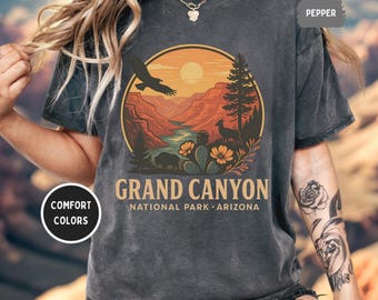 Vintage Grand Canyon National Park Comfort Colors T-shirt, Nature Lover Apparel, Arizona Desert Graphic Tee, Outdoor Adventure gift Hiking