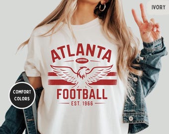 Vintage Atlanta Football Garment-Dyed T-shirt, Comfort Colors Shirt, Unisex Tee, Sports Fan Gift, Retro Football Shirt