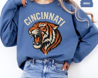 Vintage Cincinnati Football Sweatshirt, Vintage Fan Top, Sports Team Crewneck Jumper, Gift for Football Lover, Cincinnati Apparel