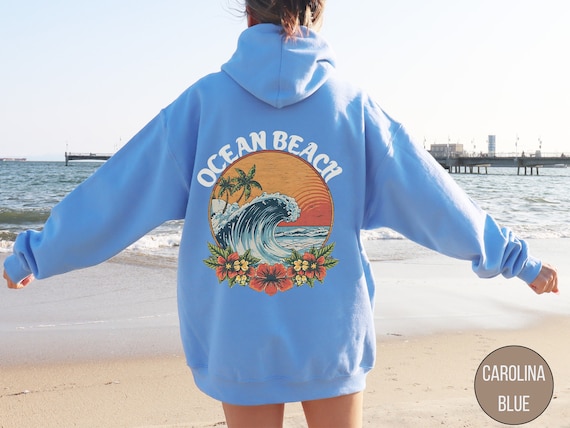 Retro Surf Hoodie Ocean Beach Hoodie, Ocean Beach Hoodie, Trendy