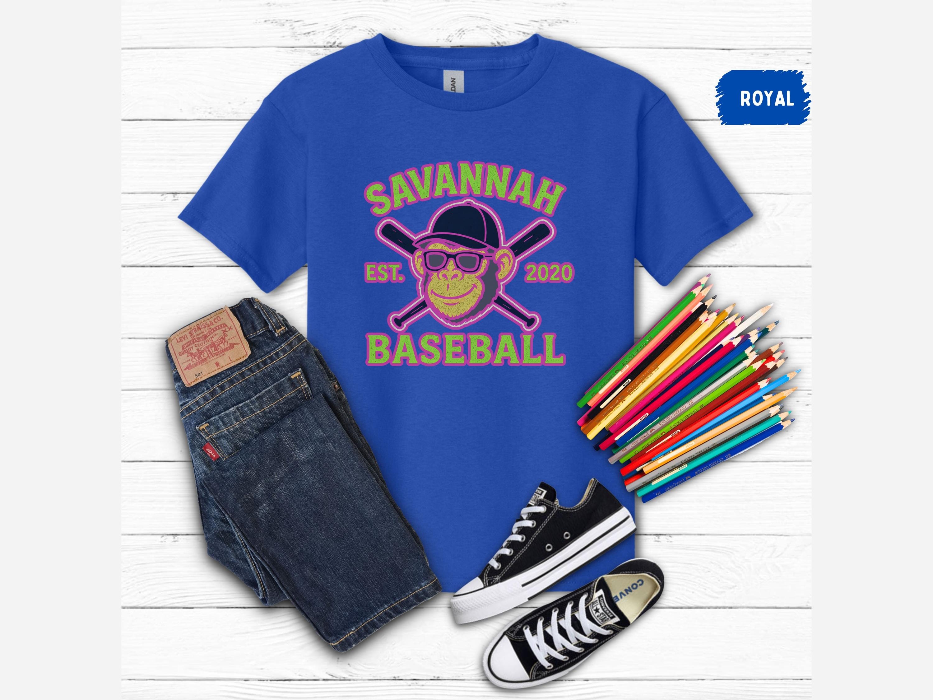 Savannah Baseball Youth Shirt, Kids Tee, Girls Boys Top, Banana Sports Fan Gift, Let's Go Bananas, funny baseball tee, Party Animal