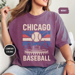 Chicago Baseball Comfort Colors T-shirt, Vintage Tee, Baseball Fan Shirt, Unisex Tee, Sports Team Apparel, Gift for Baseball Lovers