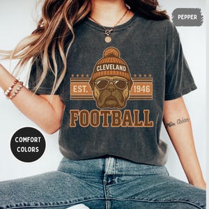 Vintage Cleveland Football T-shirt, Retro Cleveland Tee Shirt, Comfort Colors Unisex Top, Sports Fan Gift, Distressed Gameday Football Shirt