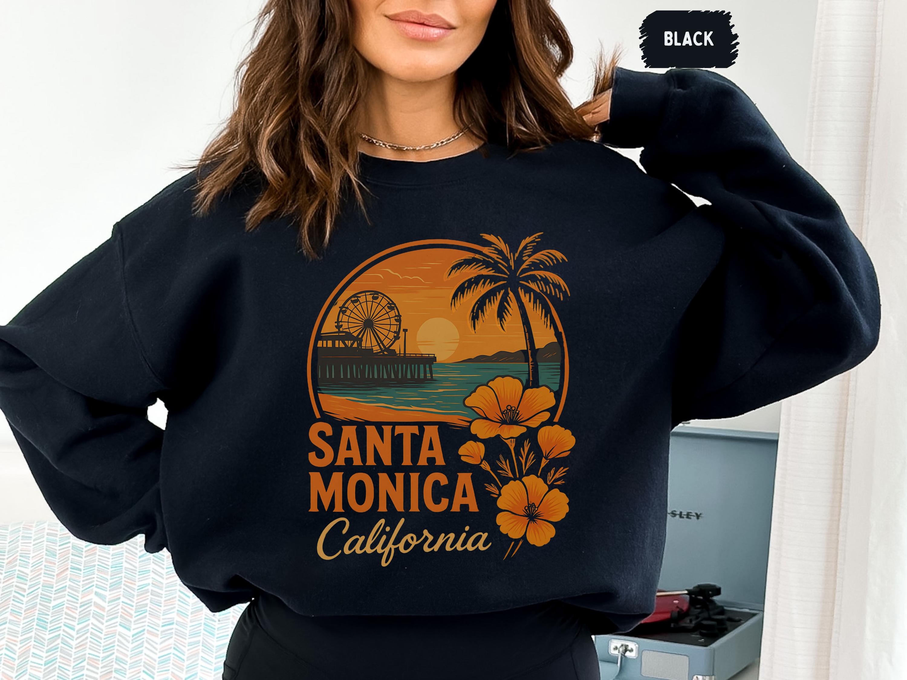 Santa Monica California Sweatshirt Unise, Beach Vibes Tee, Coastal 