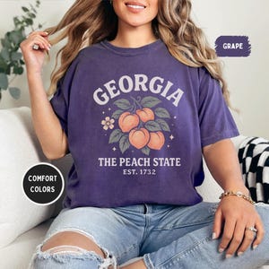 Georgia Peach State Comfort Color T-shirt, Southern Summer Tee, Sweet Georgia Peach Shirt, Cozy Southern Apparel, Peach Lover Gift