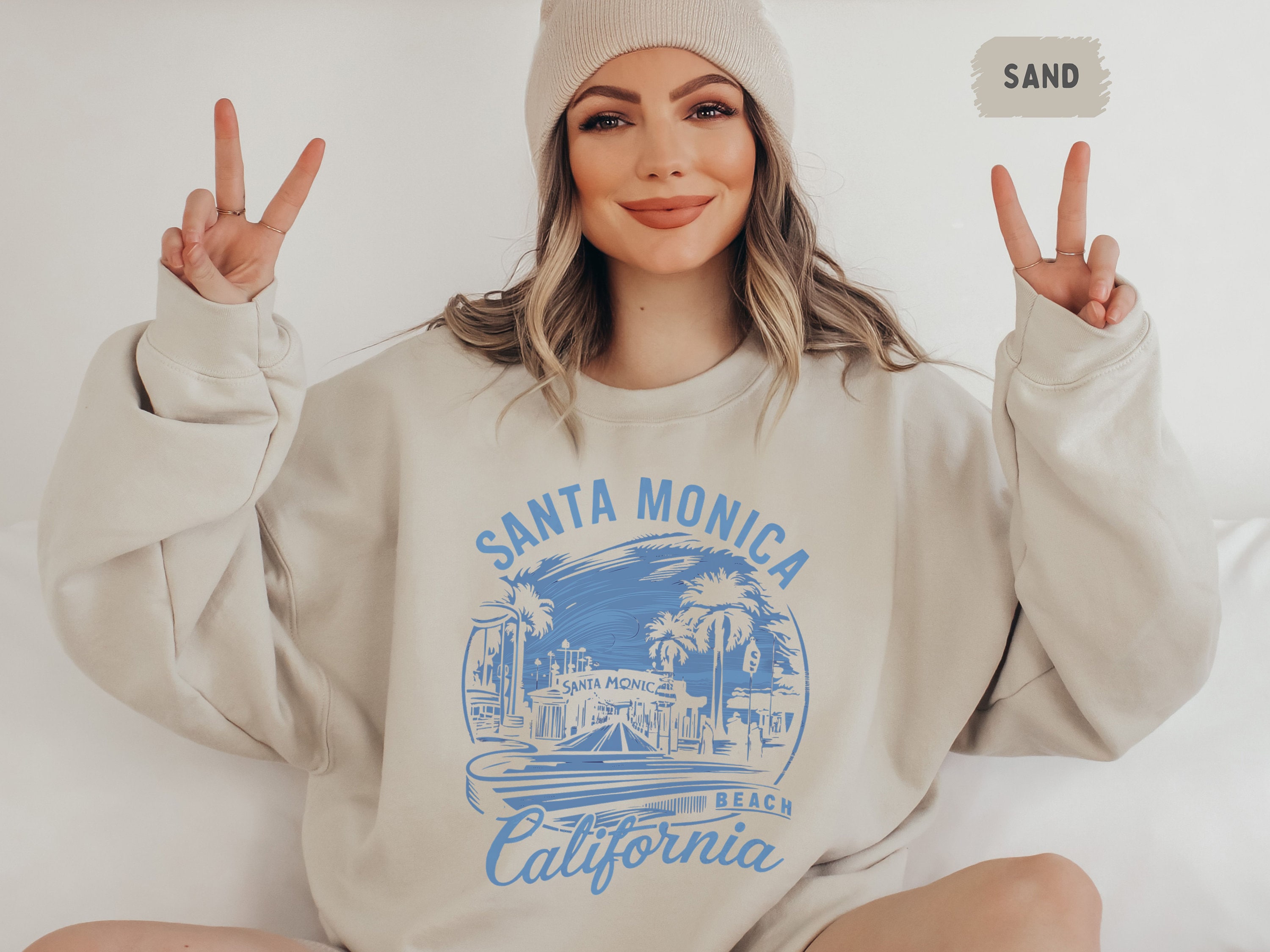 Vintage Santa Monica Sweatshirt, Santa Monica California Sweater