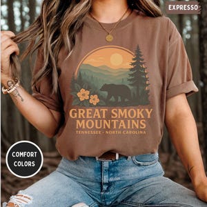 Retro Great Smoky Mountains National Park Comfort Colors T-shirt, Nature Lover Apparel, Mountains Graphic Tee, Outdoor Adventure gift Hiking