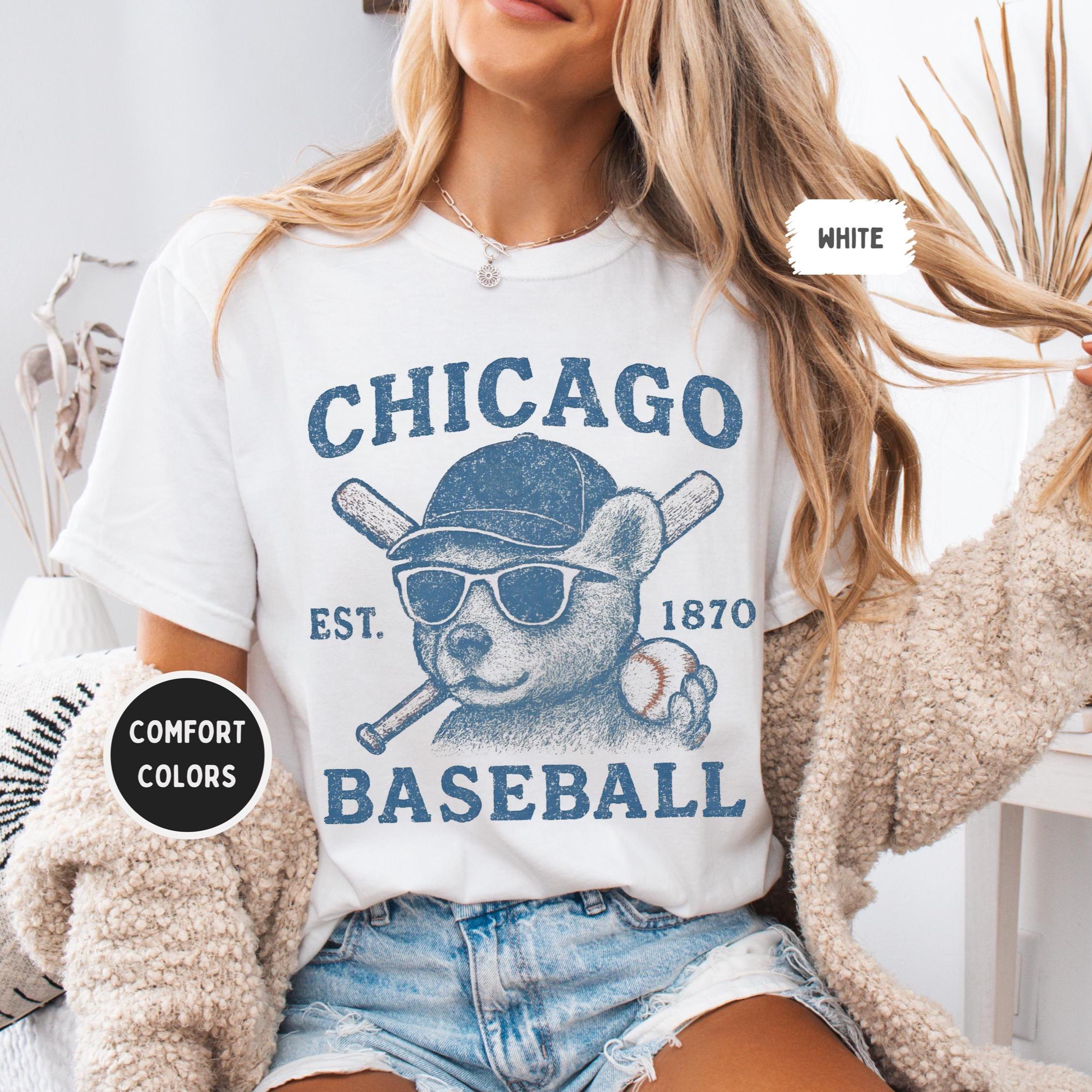 Vintage Chicago Baseball Comfort Colors T-shirt, Retro Baseball Tee, Cub  bear Sweatshirt. Fan Gift, Unisex Graphi, Distressed Baseball