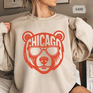Retro Chicago Football Sweatshirt, Vintage Fan Top, Sports Team Crewneck Jumper, Gift for Football Lover, Chicago Apparel