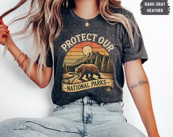 Vintage Protect our Parks Unisex Tee, Retro National Park T-Shirt, Nature Lover Gift, Outdoor Adventure Shirt, Earth Day, Conservation Gifts