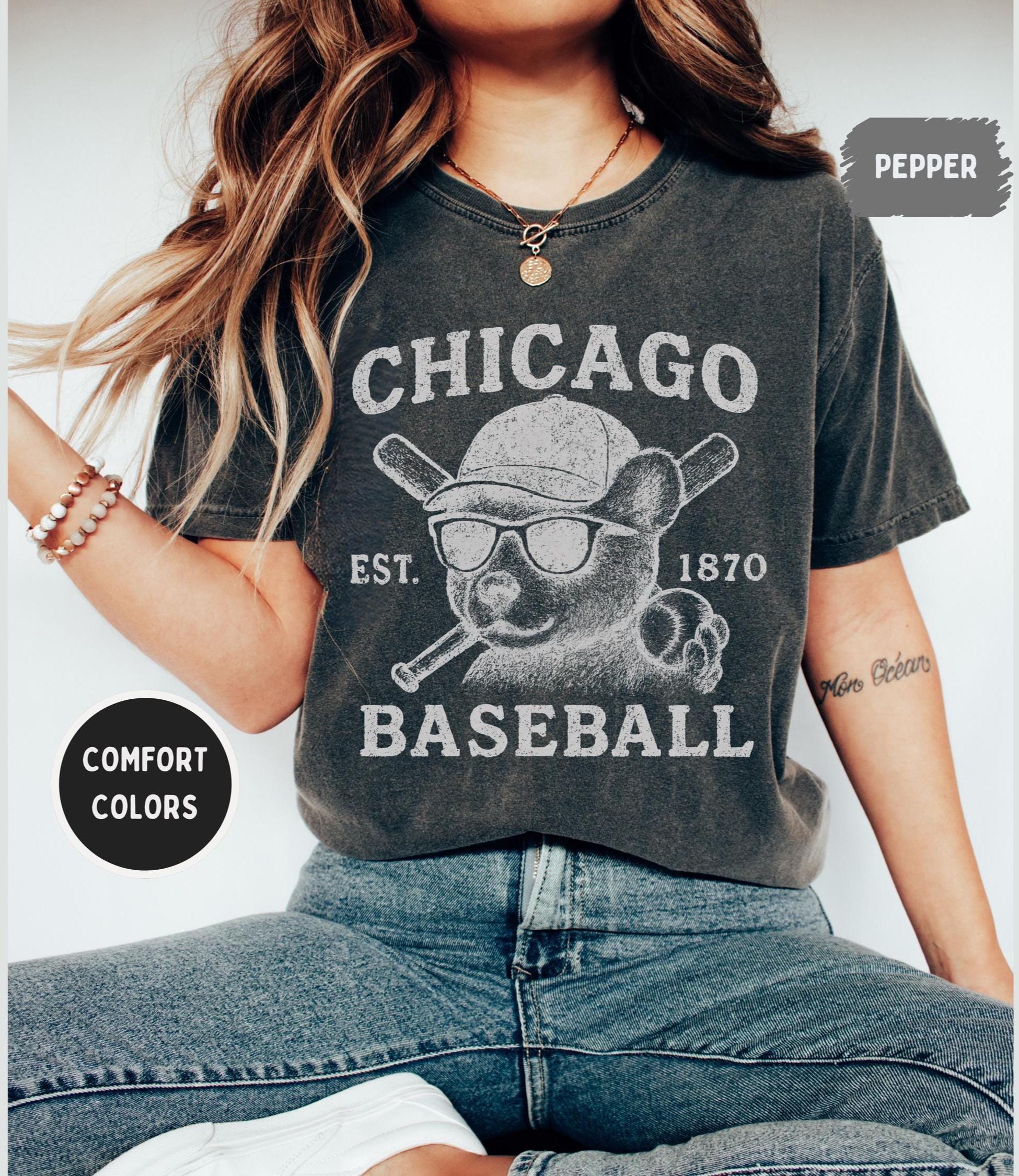 Vintage Chicago Baseball Comfort Colors T-shirt, Retro Baseball Tee, Cub  bear Sweatshirt. Fan Gift, Unisex Graphi, Distressed Baseball