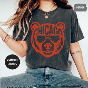 Retro Chicago Football T-shirt, Vintage Football Tee, Comfort Colors Shirt, Unisex Tee, Football Fan Gift