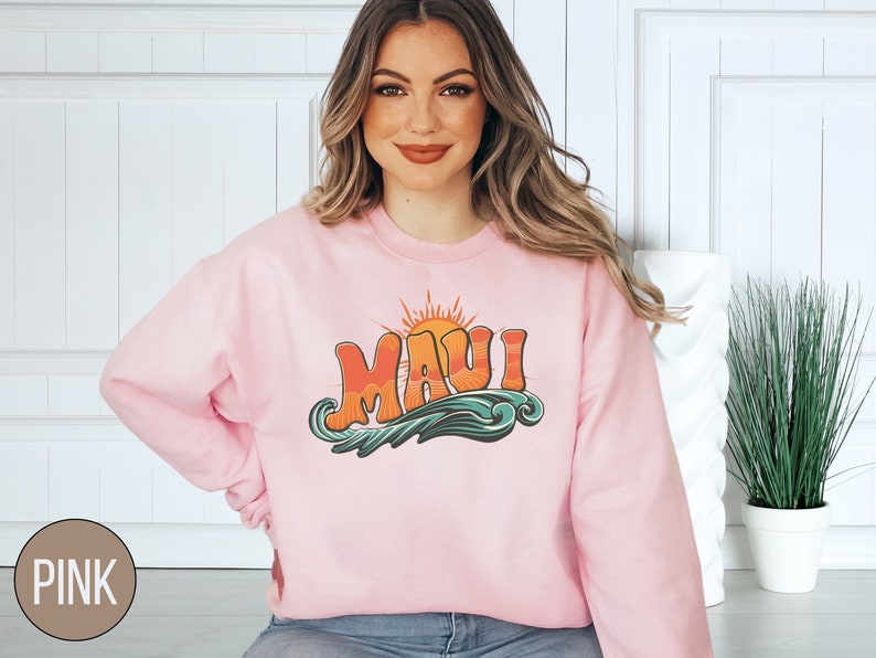 Retro Maui Sweatshirt, Maui Hawaii Crewneck, Beach Sweatshirt, Vintage ...