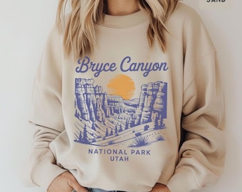 Vintage National Park-sweater, retro Bryce Canyon grafische trui, outdoor avontuur cadeau, natuurliefhebber unisex trui, wandelkleding,