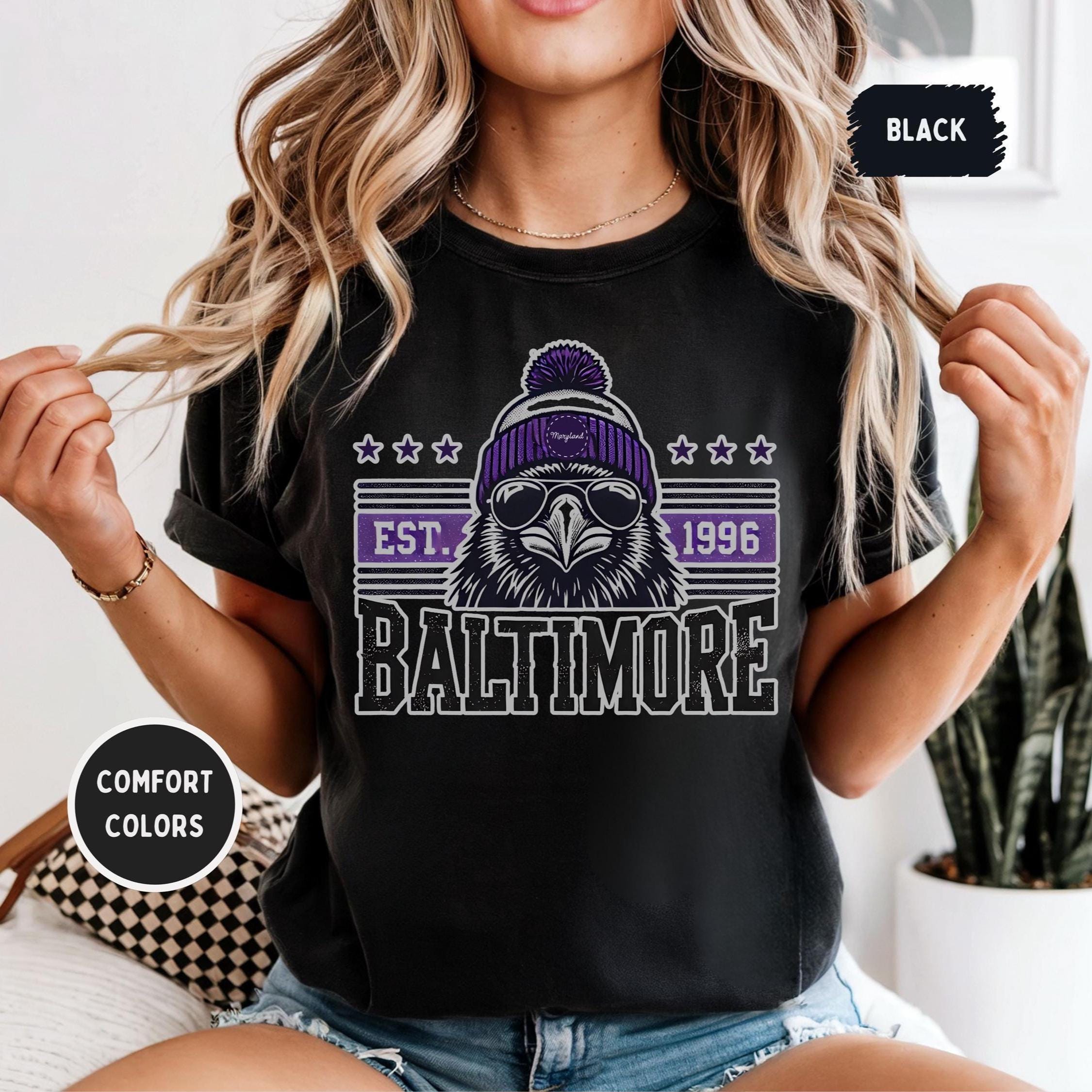 ヴィンテージ ボルチモア フットボール ユニセックス Tシャツ、男女