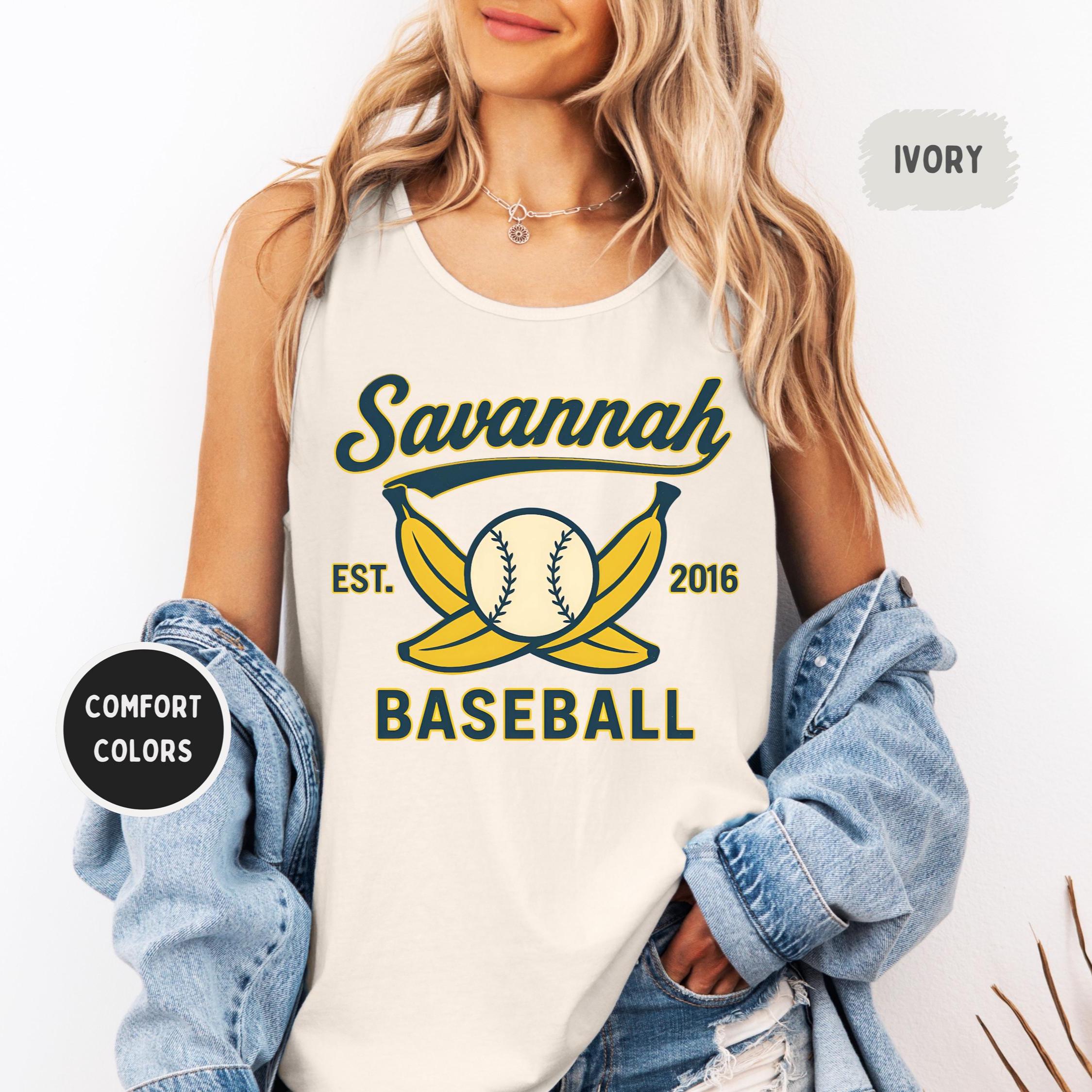 Savannah Baseball Tank Top - Comfort Colors Unisex Garment-Dyed Sleeveless Shirt, Banana game Tank, Bananas fan Athletic Top, Soft Cotton