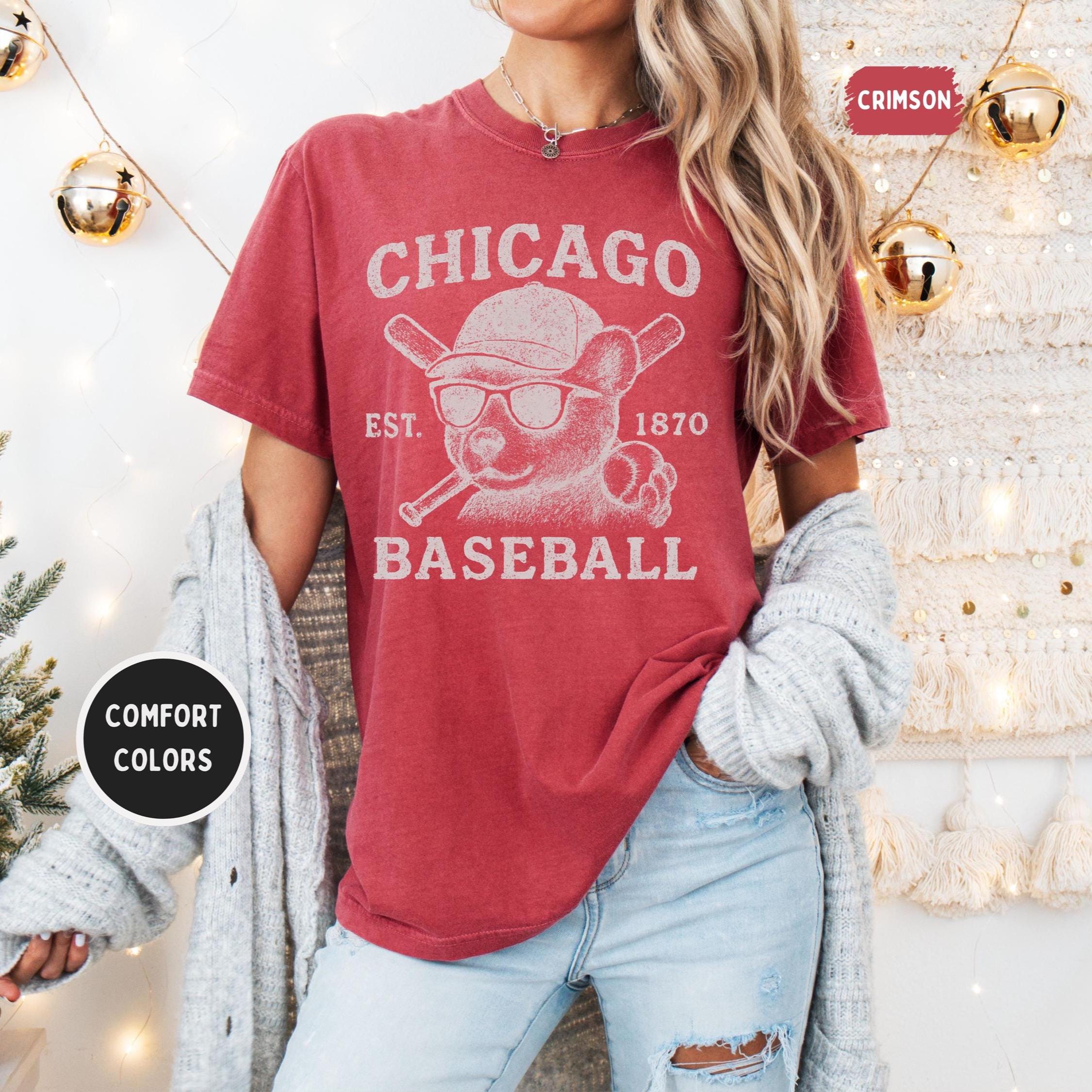 Vintage Chicago Baseball Comfort Colors T-shirt, Retro Baseball Tee, Cub  bear Sweatshirt. Fan Gift, Unisex Graphi, Distressed Baseball