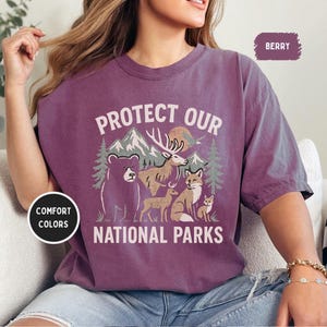 Vintage Protect our Parks Unisex T-shirt for Nature Lovers, Outdoor Enthusiasts, Environmentalists, Retro Graphic Tee, Granola Girl gift