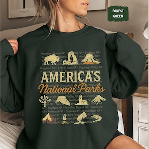 Retro America National Parks Sweatshirt, Vintage National Parks Crewneck, Outdoor Adventure Sweater, Hiking Sweatshirt, Camping Apparel