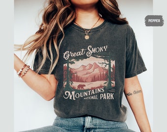 Vintage Great Smoky Mountains National Park Komfort Farben Shirt Tennessee Smoky Mountains Bär Tennessee Familienreise Smoky Mountains Geschenk