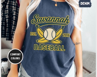 Débardeur de baseball Savannah - Chemise sans manches unisexe teint en pièce, couleurs confortables, débardeur banane, haut de sport fan de bananes, coton doux