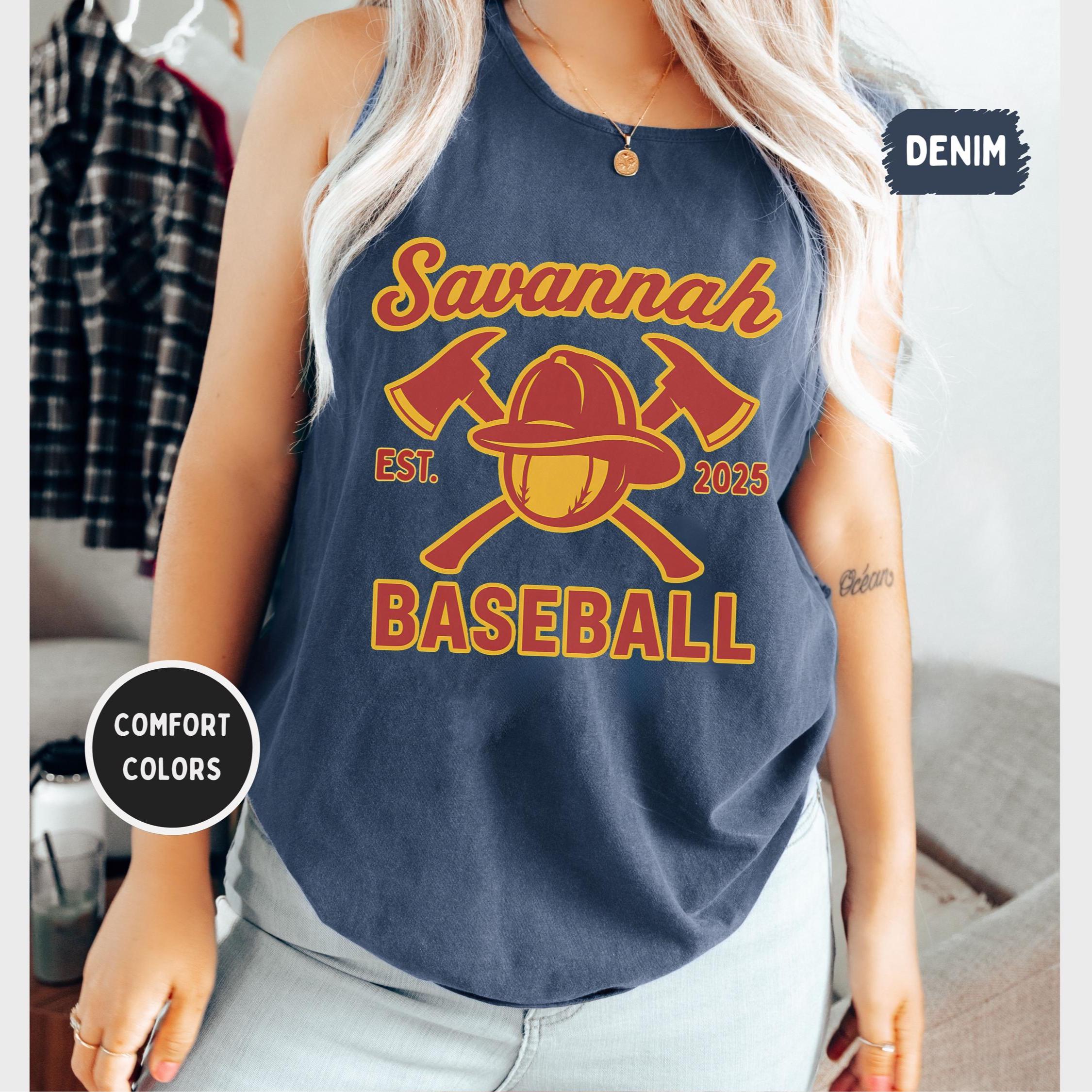 Savannah Baseball Tank Top, Firefighter Top, Comfort Colors Tank